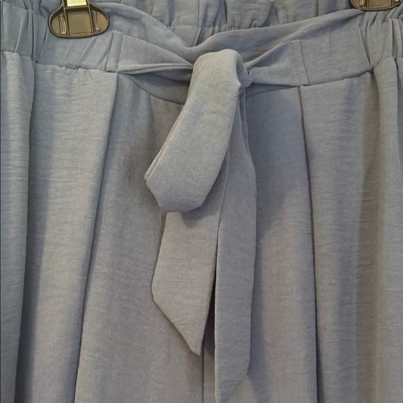 Simplee Blue Wide Leg Pants with High Waist - Picture 4 of 5